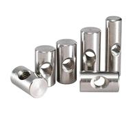Boulons de baril en acier inoxydable M4-M6 304, marteau à trou croisé, goupille de cheville encastrée, écrou intégré for meubles en bois(M5x14 (10Pcs))