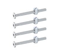 Boulons de cadre de lit M6, vis à tête creuse hexagonale, écrous de baril, boulons de lit superposé, vis de meubles avec tête fendue, 4/6/10 pièces(6Pcs,90mm Slotted Head)