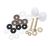 Boulons de Fixation de Toilette au Sol Universels avec Capuchons | Kit de Réparation de Bride, Visserie de Remplacement, Montage Préinstallé, pour Salle de Bain, 3,70x3,50x3,50cm