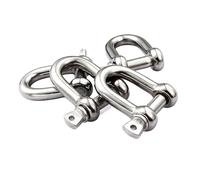 Boulons en U en acier inoxydable, boucle de câble M4/M5/M6/M8, boutons de manchette en forme de D, manille Type U, corde à vis, crochet, 10 pièces/lot(M6 (10 PCS))