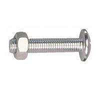 GFD Boulons poêliers tête ronde filetage total 8x80 mm acier zingué blanc 100 pièces