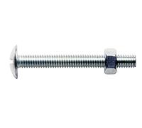 Boulons poêliers tête ronde large fendue en croix acier zingué blanc GFD - Longueur 50 mm - Diamètre 6 mm - Vendu par 100