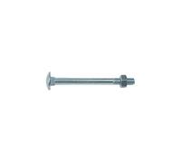 Boulons tête ronde collet carré japy acier zingué blanc partiellement filetés, ø 10 mm, longueur 90 mm, boîte de 50 - - zingué blanc