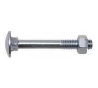 Boulons tête ronde collet carré japy acier zingué blanc partiellement filetés, ø 12 mm, longueur 130 mm, boîte de 25 - gfd - zingué blanc G