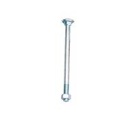 Boulons tête ronde collet carré japy acier zingué blanc partiellement filetés, ø 6 mm, longueur 30 mm, boîte de 200 - - zingué blanc