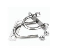 Boulons U inox 304 plat écrous, colliers tuyau 2mm, M6 M8 argenté