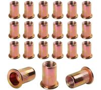 BOUMVID 20 Pièces M12 écrous à Sertir, Ronds Aveugles Insers Fileté Riveteuse, Écrou Insert Riveter Manchon en Acier Au Carbone Galvanisé, Écrous à Rivets Flat Head Threaded Rivet Nuts