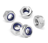 BOUMVID Ecrou Nylstop M10, 10 Pièces Écrou Inox A2 V2A, Ecrou Frein Hexagonal de Blocage en Nylon, Écrou Autobloquent, Filetage Métrique Standard Écrous, pour Vis et Boulon (ISO 105110 / DIN 985)