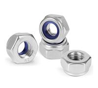 BOUMVID Ecrou Nylstop M10, 20 Pièces Écrou Inox A2 V2A, Ecrou Frein Hexagonal de Blocage en Nylon, Écrou Autobloquent, Filetage Métrique Standard Écrous, pour Vis et Boulon (ISO 105110 / DIN 985)