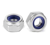 BOUMVID Ecrou Nylstop M8, 10 Pièces Écrou Inox A2 V2A, Ecrou Frein Hexagonal de Blocage en Nylon, Écrou Autobloquent, Filetage Métrique Standard Écrous, pour Vis et Boulon (ISO 105110 / DIN 985)