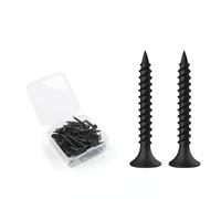 BOUMVID Vis Placo à Fixation Rapide M3.5 x 30 mm, 50 Pièces Vis Phosphatées Pour Plaque de Plâtre Sur Profilé en Acier Pour Cloisons Sèches, Vis Noires Tête en Trompette Pour Cloisons Sèches