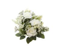 BOUQUET 9 ROSES ARTIFICIELLES 40.5CM BLANC