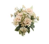 BOUQUET 9 TIGES 5 ROSES ARTIFICIELLES 40.5CM ROSÉ