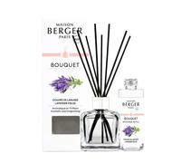 MAISON BERGER - Bouquet Parfumé - Diffuseur Parfum Maison - Champs de Lavande - Modèle Glaçon Transparent - 6 Bâtonnets Noirs - 21 cm - Recharge 100 ml - Diffusion 4 à 6 Semaines - Fabriqué en France