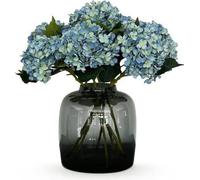 Bouquet artificiel d'hortensias bleus - 8 branches de 52cm chacune - Fleurs