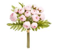 Bouquet de 18 mini camélias artificiels rose H30cm - Atmosphera Créateur d'intérieur