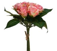 Bouquet de Fleurs 9 Roses 25cm Rose