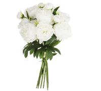 Atmosphera – Bouquet de 13 pivoines artificielles – H50 cm – Blanc