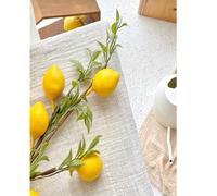 Bouquet de fleurs artificielles de citron et d'eucalyptus de 15,35 pouces, branche de faux fruit de citron, décoration de printemps et d'été pour la maison, la cuisine et le bureau, décoration intérie
