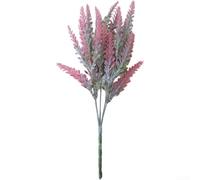 Bouquet de fleurs artificielles lavande à 5 griffes en plastique pour cérémonie de mariage, hôtel, décoration de table, accessoires de photographie (F)