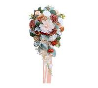 Bouquet de fleurs, décoration de mariage, combinaison de fleurs pour thème forêt, bouquet de roses romantique champagne pour la mariée, bouquets de fleurs artificielles pour mariage