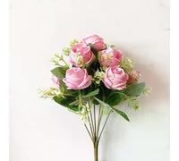 Bouquet de lotus en soie 31 cm - 9 têtes