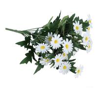 Bouquet de marguerites artificielles, 9 tiges de fleurs en soie, fleurs réalistes pour décoration d'intérieur, décoration de jardin, centre de table de mariage, bureau (blanc)