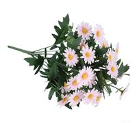 Bouquet de marguerites artificielles à 9 tiges de fleurs en soie, fleurs réalistes pour décoration d'intérieur, décoration de jardin, centre de table de mariage, bureau (bleu)