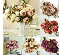 Bouquet de pivoines en soie - 13 têtes
