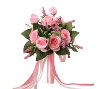 Bouquet de roses artificielles réalistes pour photographie Rose 22 cm | Fausses roses réalistes, taille de 22 cm, accessoire photo parfait, utilisation intérieure et extérieure, créateur romantique