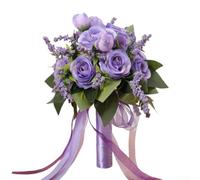 Bouquet de roses artificielles réalistes pour photographie Violet 22 cm | Fausses roses réalistes, taille de 22 cm, accessoire photo parfait, utilisation intérieure et extérieure, créateur romantique