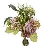 bouquet de roses ouvertes 9 tiges 53 cm rose vert - hobi fbo4305ro Rose G