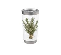 Bouquet d'herbes de romarin vintage botanique Gobelet isotherme en acier inoxydable double paroi