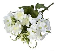 Bouquet d'hortensia artificiel avec tige naturelle et couverture de feuilles pour dossier de chaise ou décoration d'arche