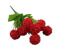Bouquet d'hortensia artificiel en soie, 9 têtes pour décoration de mariage, fête à la maison, bureau, chambre, salon, affichage floral de 38 cm de hauteur (grand rouge)