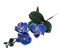 Bouquet d'orchidées artificielles réalistes imprimées en 3D avec papillons et fleurs pour décoration de salle de mariage, hôtel, réception et intérieur (bleu)