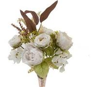 bouquet fleurs artificielles 9 tiges 49cm crème - hobi fbo4405b Gris G