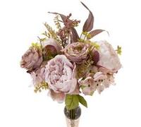 bouquet fleurs artificielles 9 tiges 49cm rose - hobi fbo4405ro Rose G