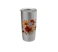 Bouquet floral d'automne vintage botanique Gobelet isotherme en acier inoxydable double paroi