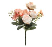 BOUQUET ROMANTIQUE ROSE ARTIFICIELLE 31CM PÊCHE