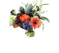 Bouquet tête de mort en mousse noire 30 cm de large Accessoire d'Halloween | Effet lumineux, motif tête de mort réaliste, hauteur 35 cm, matériau en mousse, idéal pour les fêtes d'Halloween