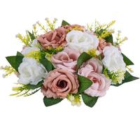 Bouquets de fleurs pour centres de table de mariage Bouquet de fleurs de 24 cm Rose + Blanc