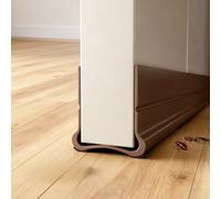 Bourrelet de Porte Autoadhésif 2025 à Double Joint, 93 cm - Stop Courant d'air, Isolation Porte Anti-Vent et Insulation Thermique pour Toutes Les Portes (Marron)