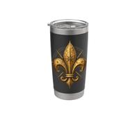 Boussole antique en forme de fleur de lys héraldique médiéval Gobelet isotherme en acier inoxydable double paroi