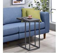 Bout de canapé DEBORA table d'appoint table à café table basse de salon cadre en métal gris et plateau rectangulaire en MDF gris mat Gris G