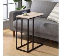 Bout de canapé DEBORA table d'appoint table à café table basse de salon cadre en métal noir et plateau en MDF décor chêne sauvage