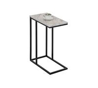 Bout de canapé DEBORA table d'appoint table à café table basse de salon cadre en métal noir et plateau en MDF décor marbre blanc