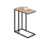 Bout de canapé DEBORA table d'appoint table à café table basse de salon cadre en métal noir et plateau en MDF décor chêne sauvage