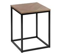 Bout de canapé en bois et métal CHEVRONS - Beige et noir