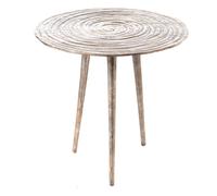 Bout de canapé rond en aluminium effet étain Ø45 cm Bao - Amadeus